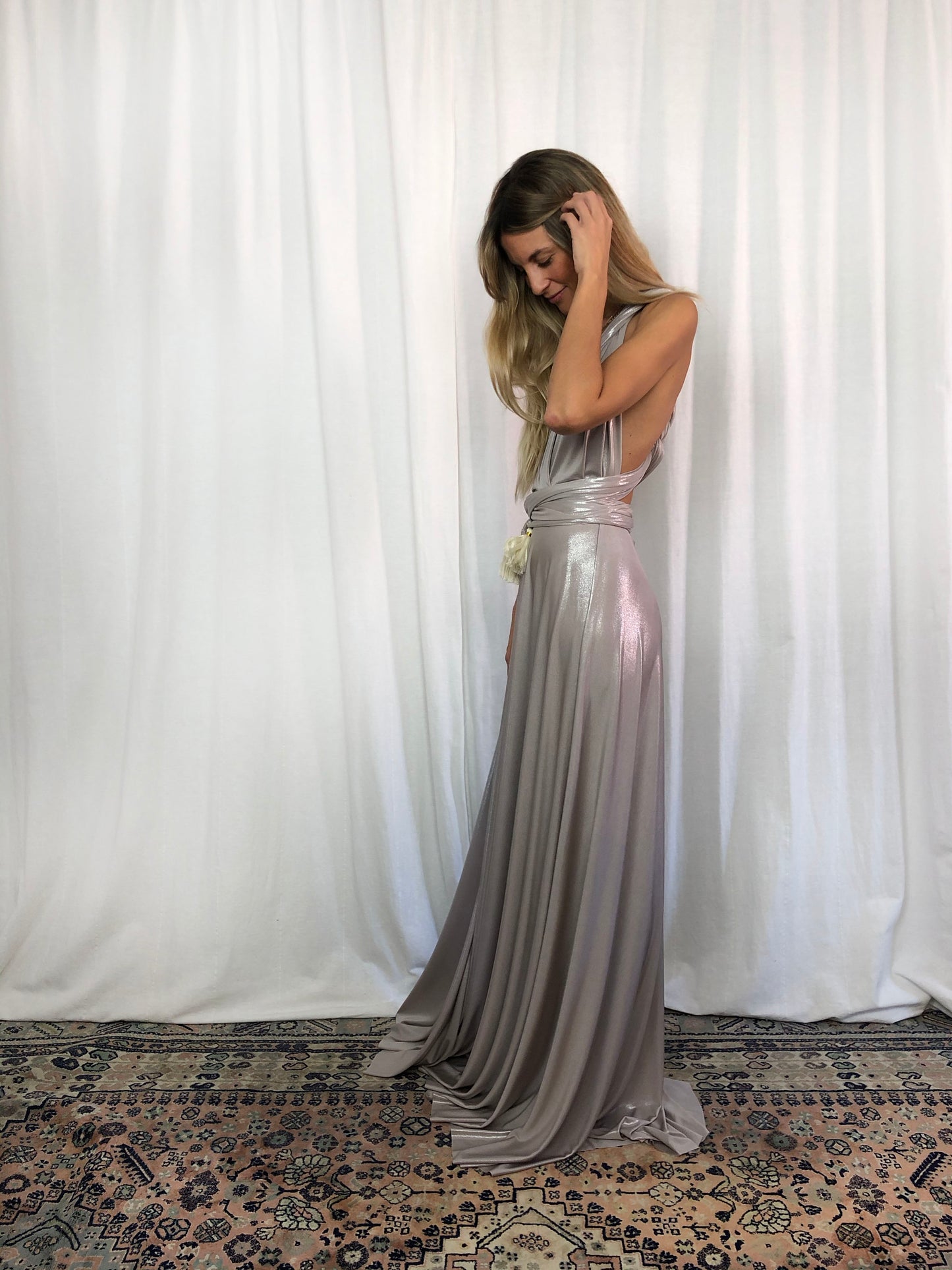 Vestido Infinito Plata Brillo 061 Especial