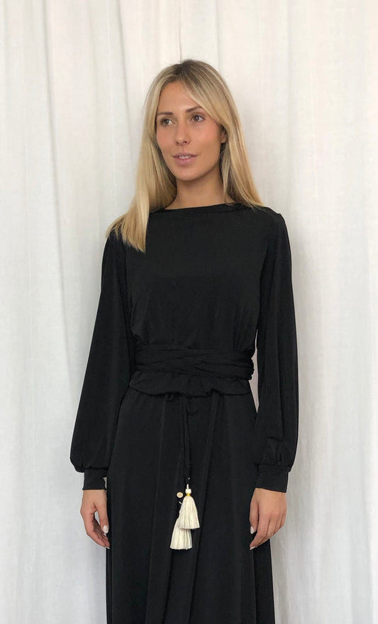 Wrap Long Sleeve Black